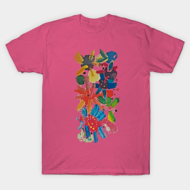 Colorful Abstract Art Finger Painting T-Shirt by ATOMIC PASSION